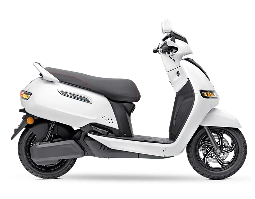 TVS iQube Electric Scooter Pearl White Colour Right Side View